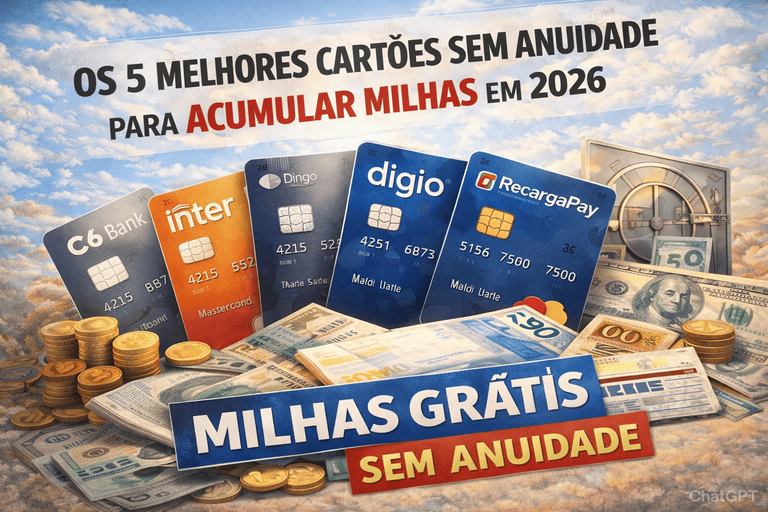 Os 5 Melhores Cartões Sem Anuidade Para Acumular Milhas em 2026